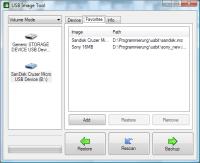 USB Image Tool showing the favorite images tab